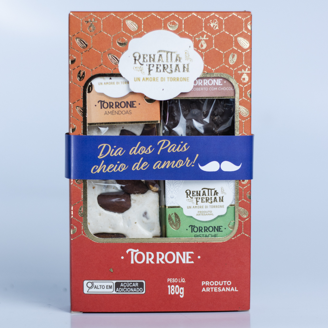 Kit 1 Presente Dia dos Pais - Torrone Renatta Ferian 3 Sabores 45g/90g