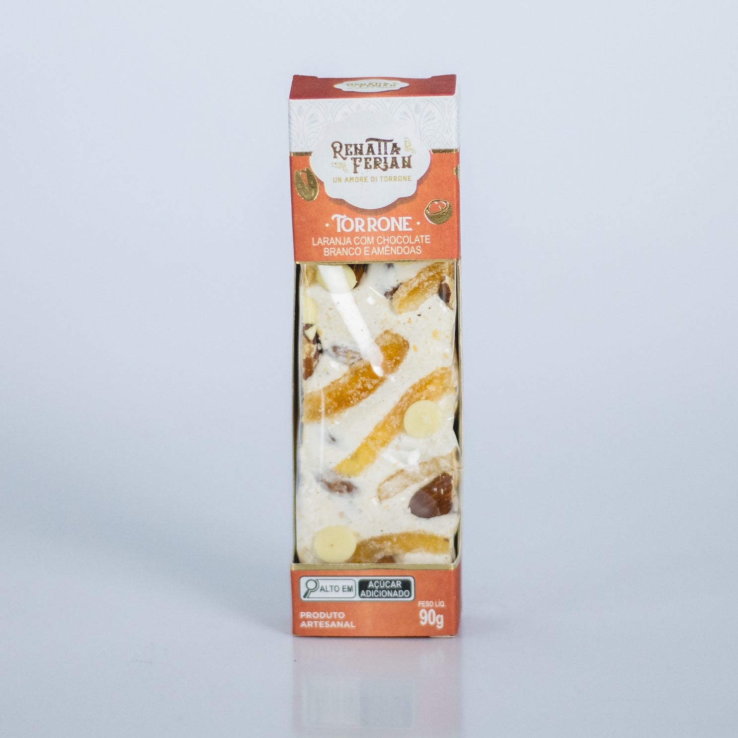 Torrone Premium de Laranja com Chocolate Branco 90g