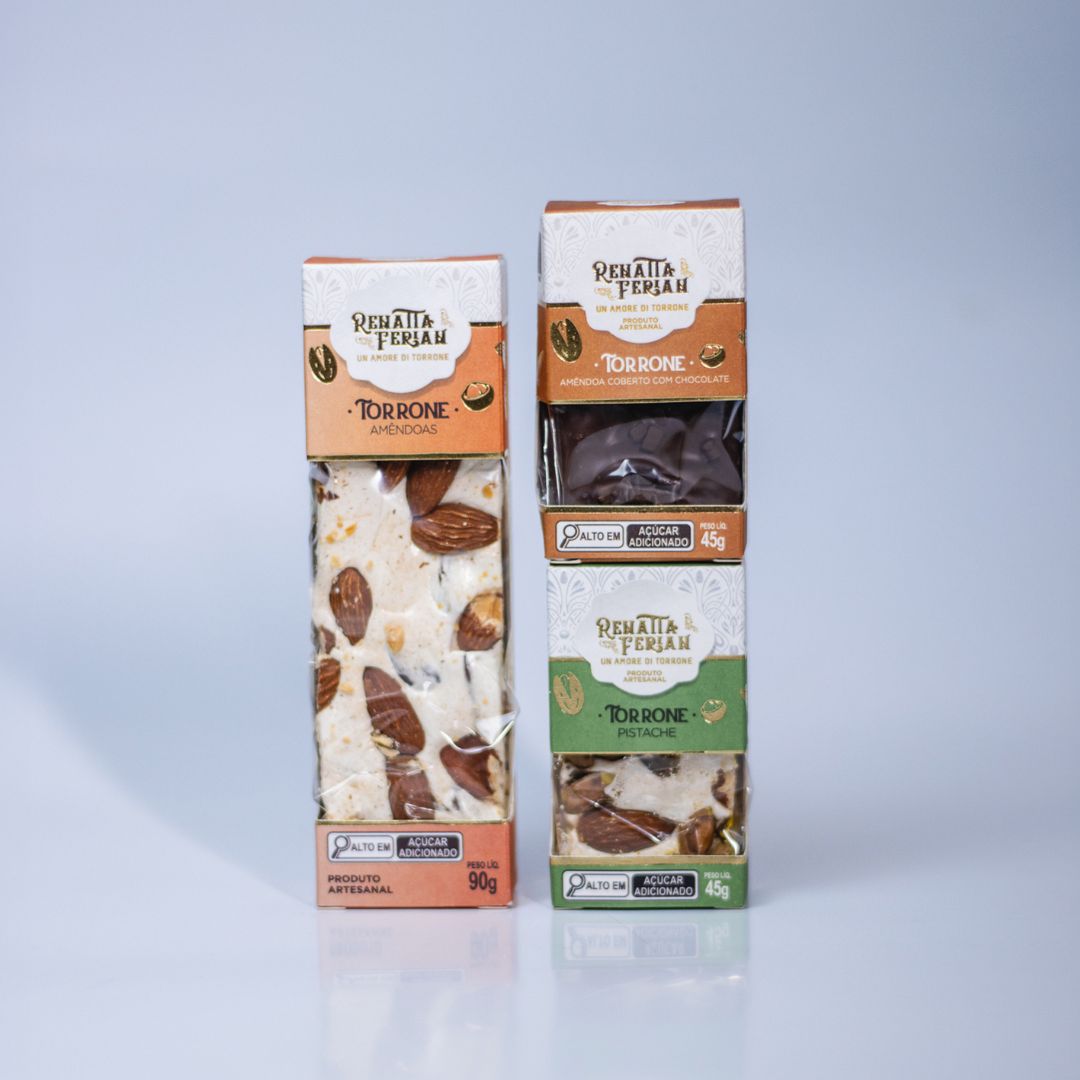 Kit 1 Presente Torrone Renatta Ferian 3 Sabores 45g/90g